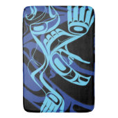 Black Blue Haida Eagle Thunder Bird Native Art Badematte (Vorderseite Vertikal)