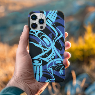Black Blue Haida Eagle Thunder Bird Native Art Case-Mate iPhone 14 Pro Hülle