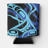 Black Blue Haida Eagle Thunder Bird Native Art Dosenkühler (Vorderseite)