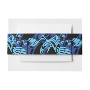 Black Blue Haida Eagle Thunder Bird Native Art Einladungsbanderole