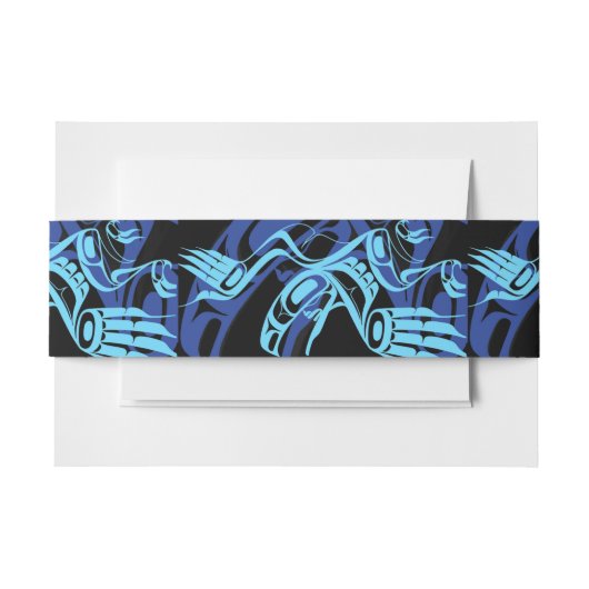 Black Blue Haida Eagle Thunder Bird Native Art Einladungsbanderole (Vorderseite Beispiel)