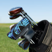 Black Blue Haida Eagle Thunder Bird Native Art Golf Headcover (In Situ)