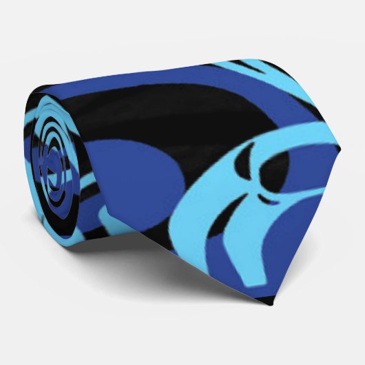 Black Blue Haida Eagle Thunder Bird Native Art Krawatte (Gerollt)