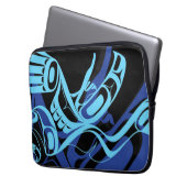 Black Blue Haida Eagle Thunder Bird Native Art Laptopschutzhülle (Vorderseite Links)