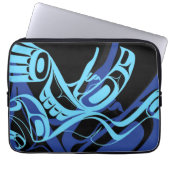 Black Blue Haida Eagle Thunder Bird Native Art Laptopschutzhülle (Vorderseite)
