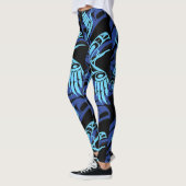 Black Blue Haida Eagle Thunder Bird Native Art Leggings (Links)