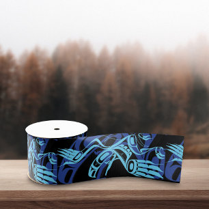Black Blue Haida Eagle Thunder Bird Native Art Ripsband