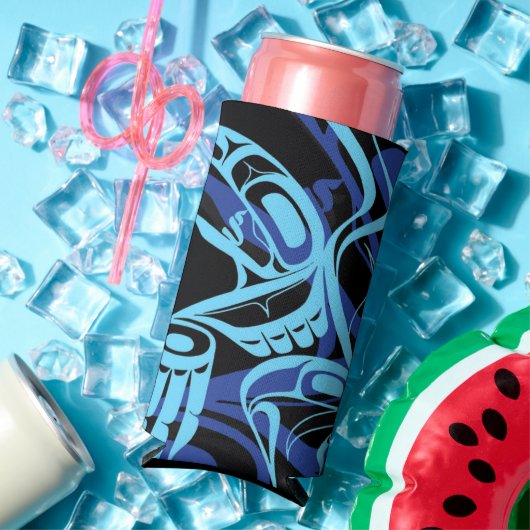 Black Blue Haida Eagle Thunder Bird Native Art Selters Dosenkühler (In Situ Sommer)