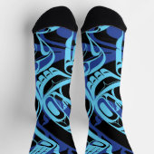 Black Blue Haida Eagle Thunder Bird Native Art Socken (Oben)