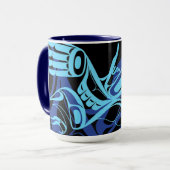 Black Blue Haida Eagle Thunder Bird Native Art Tasse (Vorderseite Links)