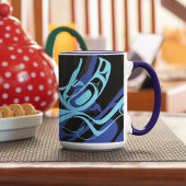 Black Blue Haida Eagle Thunder Bird Native Art Tasse