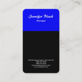 Black Blue Handwriting Script Minimalistisch Moder Visitenkarte
