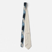Black Blue Ivory Camouflage Neck Tie Krawatte (Rückseite)