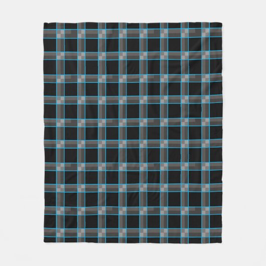 Black Blue Karo Fleece Blanket (Vorderseite)
