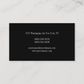 Black Blue Light Classic Trendy Business Card Visitenkarte (Rückseite)