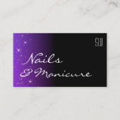 Black Blue Lila Glitzer Stars mit Initials Chic Visitenkarte (Vorderseite)