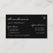 Black Blue Lila Glitzer Stars mit Monogram Chic Visitenkarte (Rückseite)