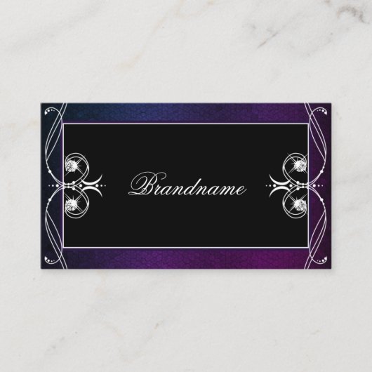 Black Blue Lila Sparkle Diamond Verziertes Ornamen Visitenkarte (Vorderseite)