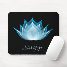 Black Blue Lotus Moiré Zeichnend Blume Grafischer  Mousepad