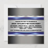 Black Blue Mans 40. Geburtstag Party Einladung (Rückseite)