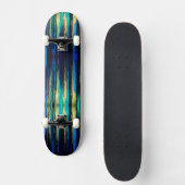 Black & Blue Melted Stripe Skateboard (Vorderseite)