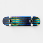 Black & Blue Melted Stripe Skateboard (Horizontal)