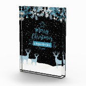 Black Blue Merry Christmas Foto Block (Rechts)