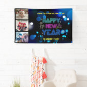 Black & Blue Midnight Sparkle Neon Glow New Year Banner (Insitu)