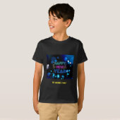 Black & Blue Midnight Sparkle Neon Glow New Year T-Shirt (Vorne ganz)