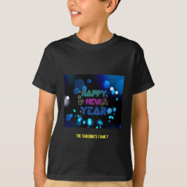 Black & Blue Midnight Sparkle Neon Glow New Year T-Shirt