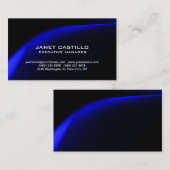 Black Blue Modern Beruflich Personal Simple Visitenkarte (Vorne/Hinten)