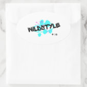 Black Blue Modern Wildstyle Oval Sticker (Tasche)