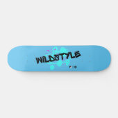 Black Blue Modern Wildstyle Skateboard (Horizontal)