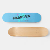 Black Blue Modern Wildstyle Skateboard (Horizontal)