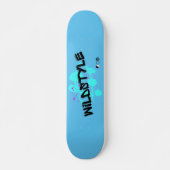 Black Blue Modern Wildstyle Skateboard (Vorne)