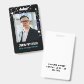 Black Blue Molecules ID Foto Ausweis (Vorder- & Rückseite)