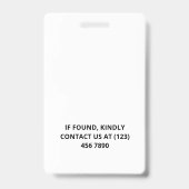 Black Blue Molecules ID Foto Ausweis (Rückseite)