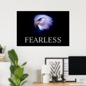 Black & Blue Motivierend Featless Eagle Poster (Heimbüro)