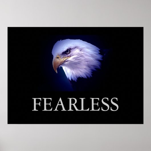 Black & Blue Motivierend Featless Eagle Poster (Vorne)