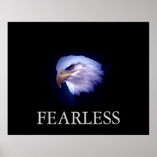 Black & Blue Motivierend Featless Eagle Poster