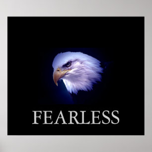 Black & Blue Motivierend Featless Eagle Poster