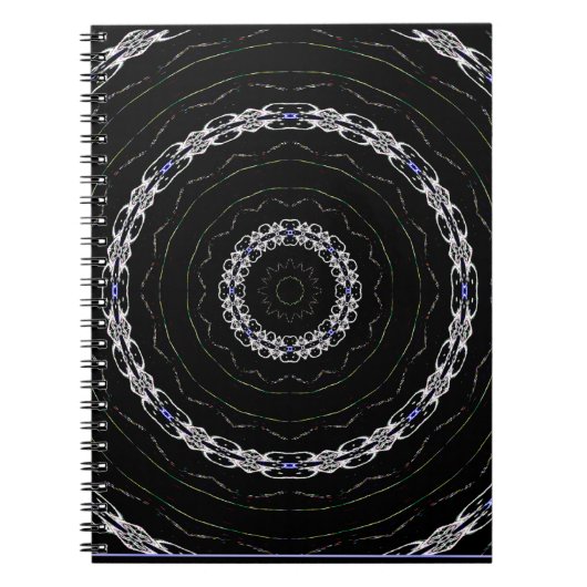 Black Blue n Silver Spiral Notebook Notizblock (Vorderseite)