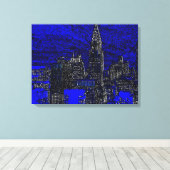 Black Blue New York City Pop Art Leinwanddruck (Insitu (Holzboden))