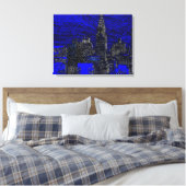 Black Blue New York City Pop Art Leinwanddruck (Insitu (Schlafzimmer))