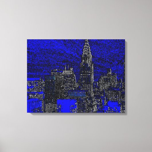 Black Blue New York City Pop Art Leinwanddruck (Vorderseite)