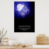 Black Blue Night Wolf Fullmoon Freedom Poster (Küche)