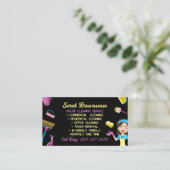 Black Blue Pink Housekeeper Reinigung Janitorial Visitenkarte (Stehend Vorderseite)