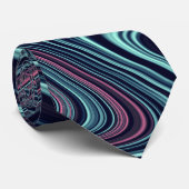 Black Blue Pink Wavy Marbling Agate Abstraction Krawatte (Gerollt)