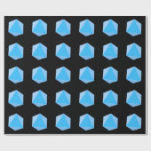 Black Blue Polyhedral Dice Geschenkpapier (Flach)