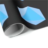 Black Blue Polyhedral Dice Geschenkpapier (Rolleneckpunkt)